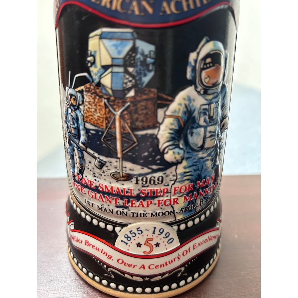 Miller High Life 1990 NASA Apollo 11 Moon Landing Commemorative Beer Stein 1969 - Picture 3 of 12